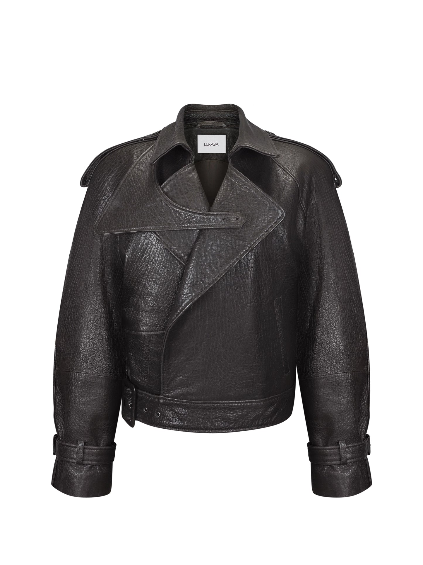 LUKAVA Structured Lambskin Leather Jacket