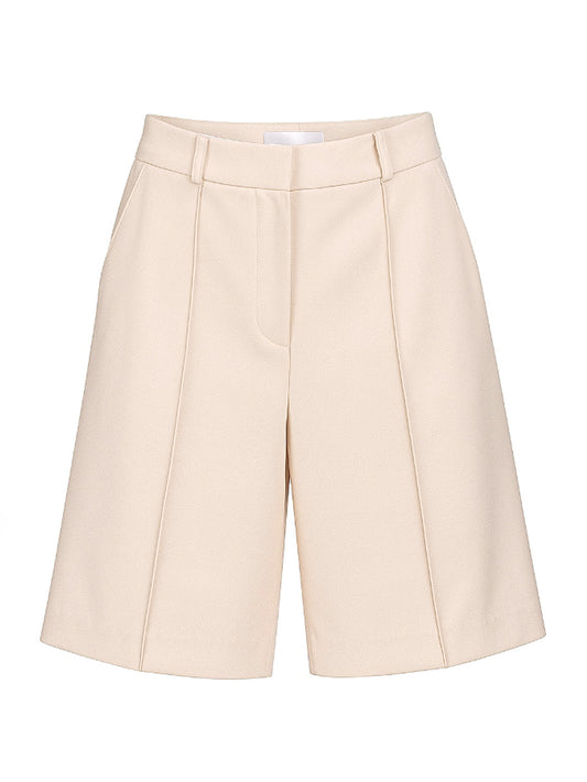 Powder Beige Bermuda Shorts