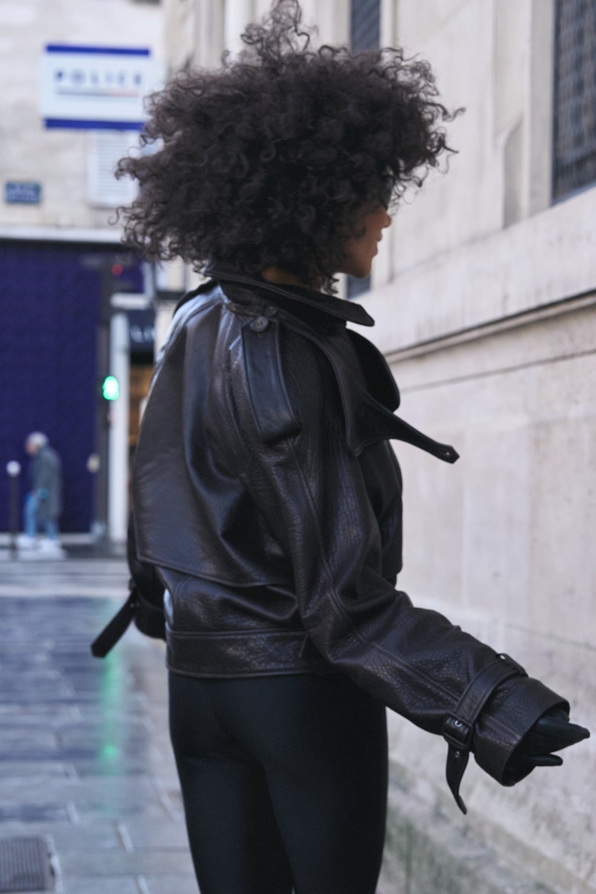 LUKAVA Structured Lambskin Leather Jacket