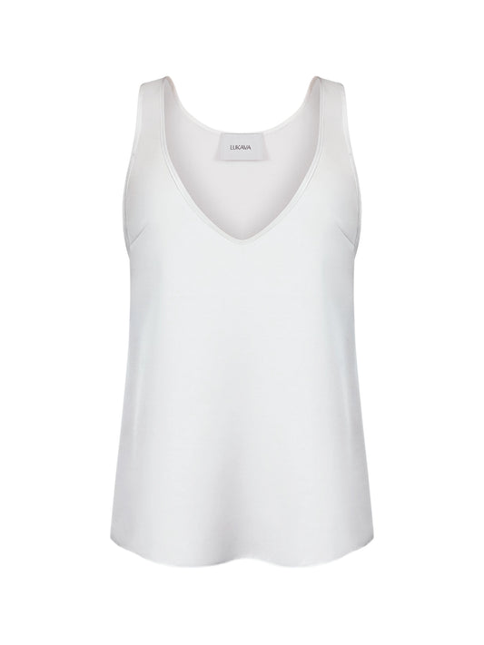 Ivory V-Neck Draped Top