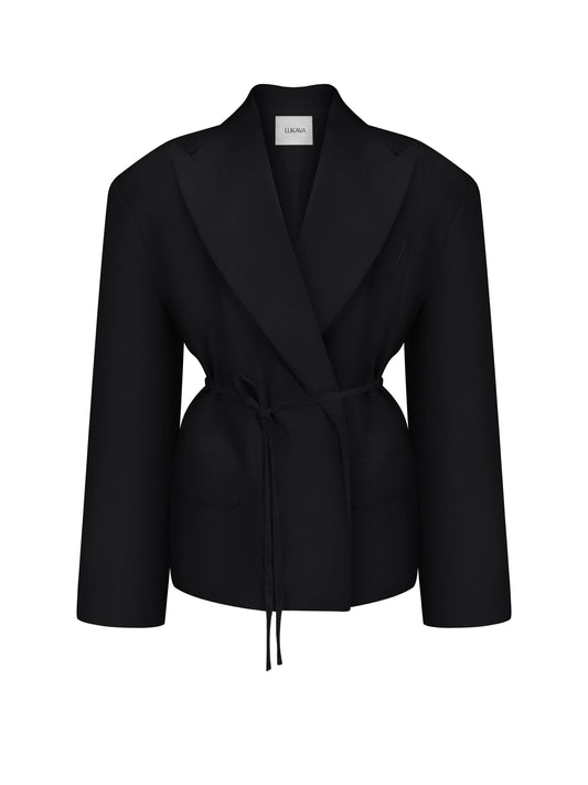 Black Linen Blazer