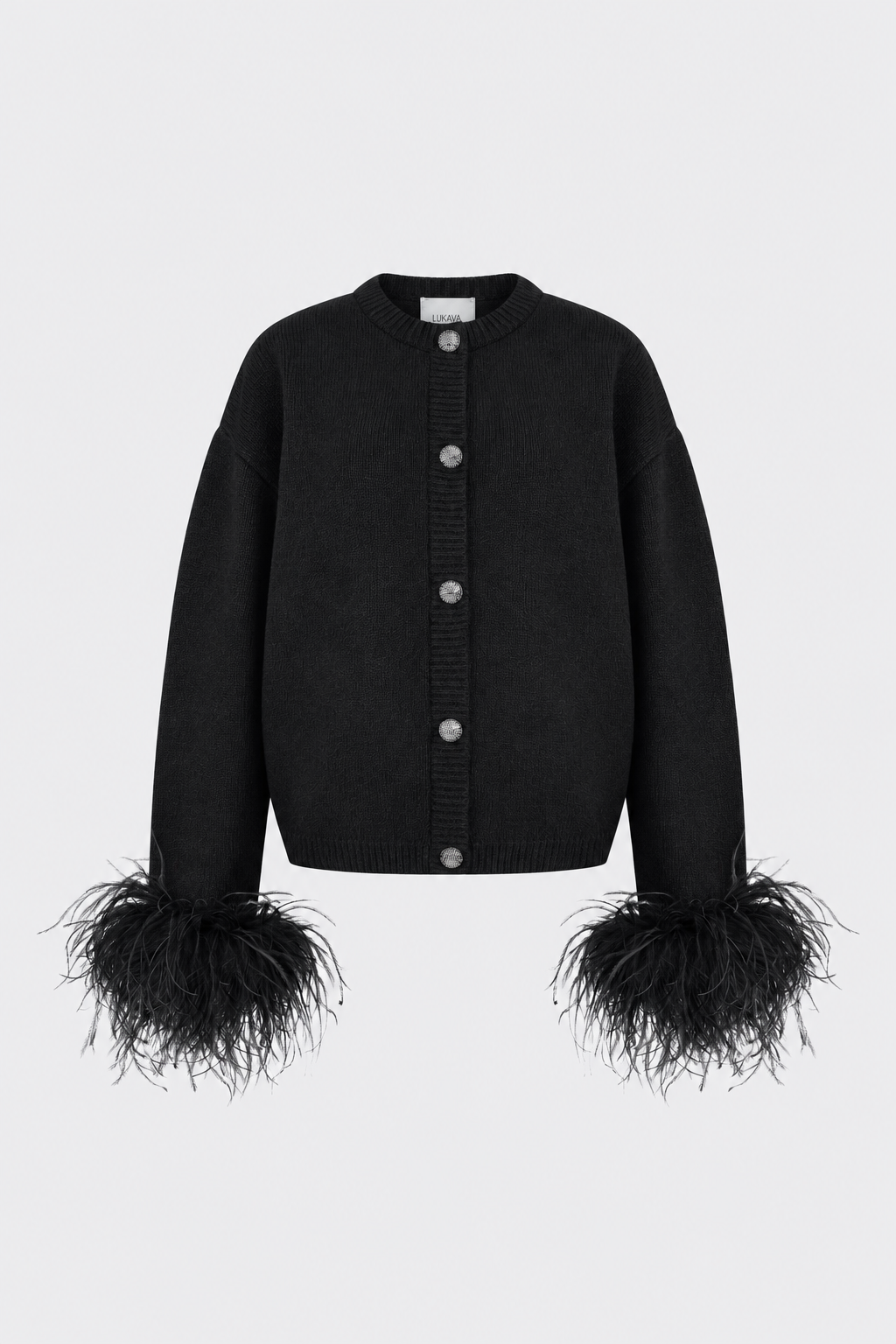 Merino Feather Cardigan - Black
