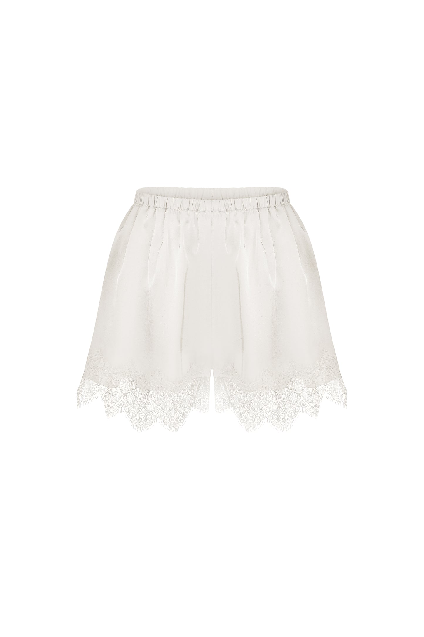 Classic lace milky mini shorts