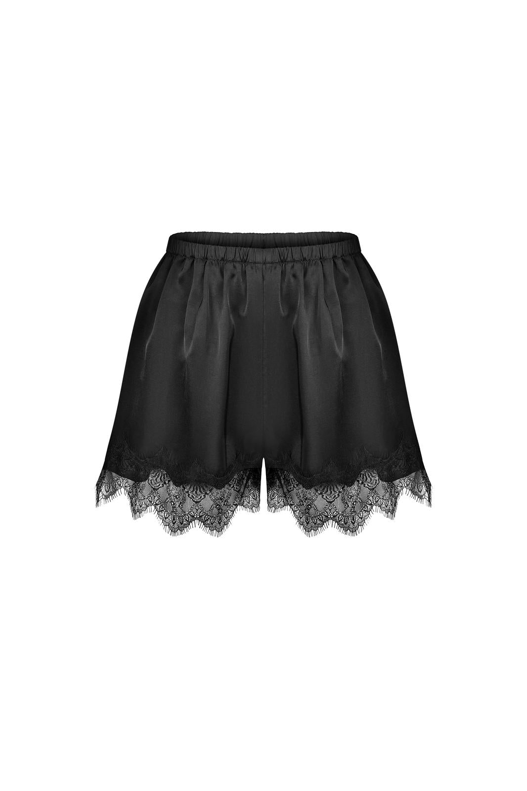 Classic lace black mini shorts