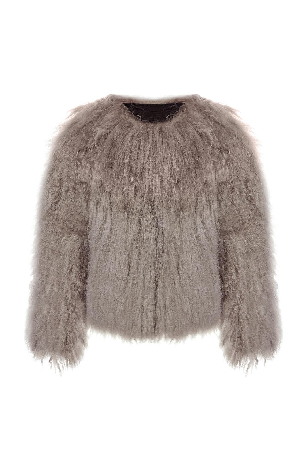 LAMA FUR JACKET IN BEIGE