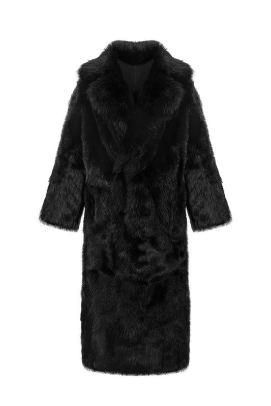 Toscana Shearling Coat in Black