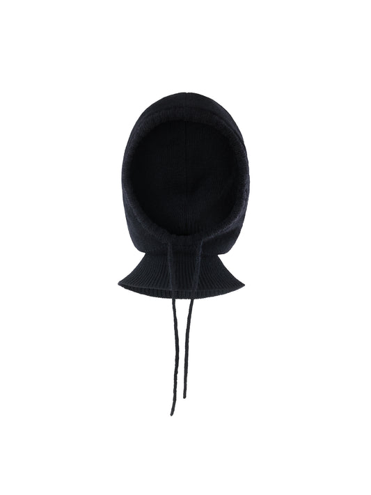 KNITTED WOOL BALACLAVA BLACK