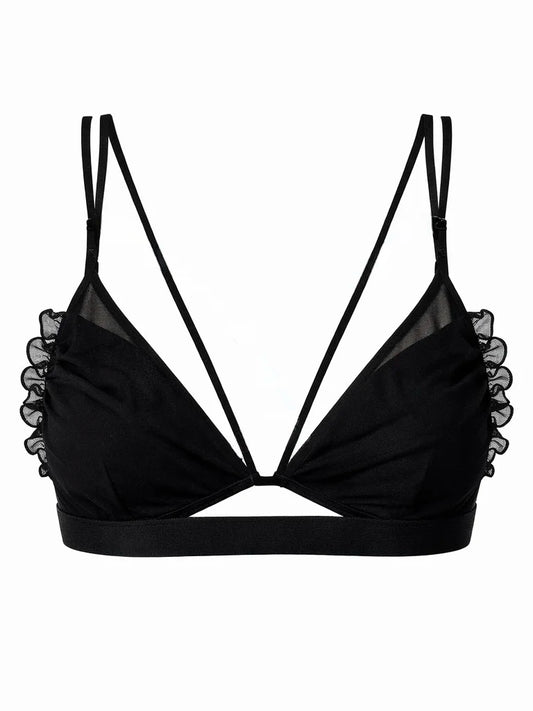 Ruffle Mesh Bra