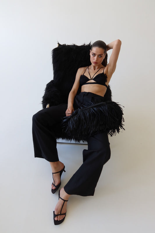 Ruffle Mesh Bra