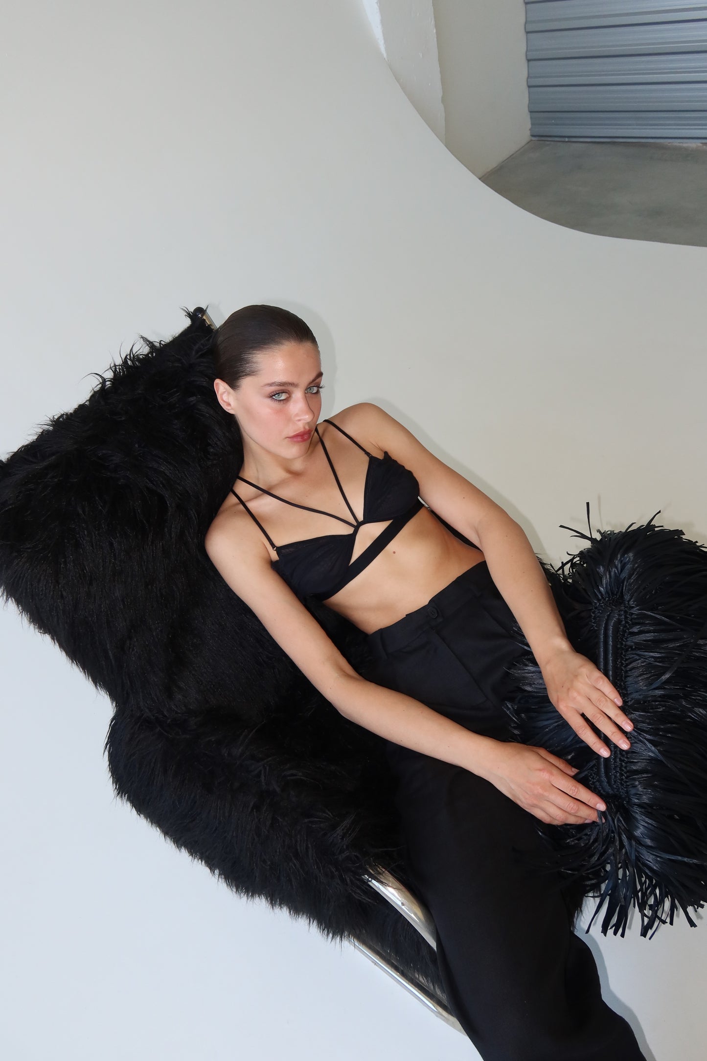 Ruffle Mesh Bra