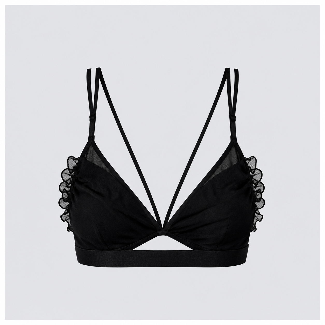 Ruffle Mesh Bra