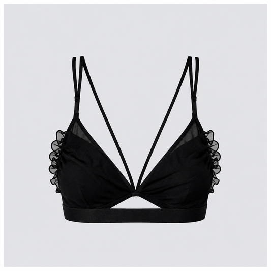 Ruffle Mesh Bra