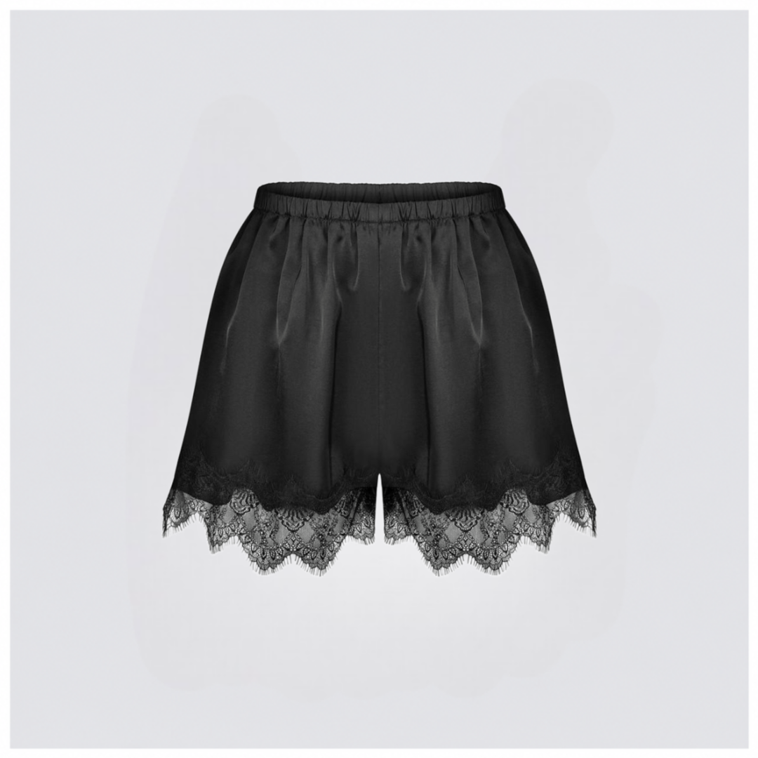 Classic lace black mini shorts