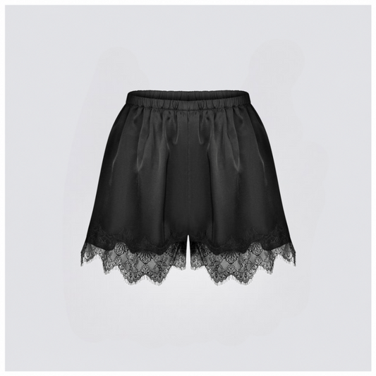 Classic lace black mini shorts