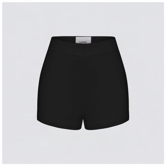 Black Linen Mini Shorts
