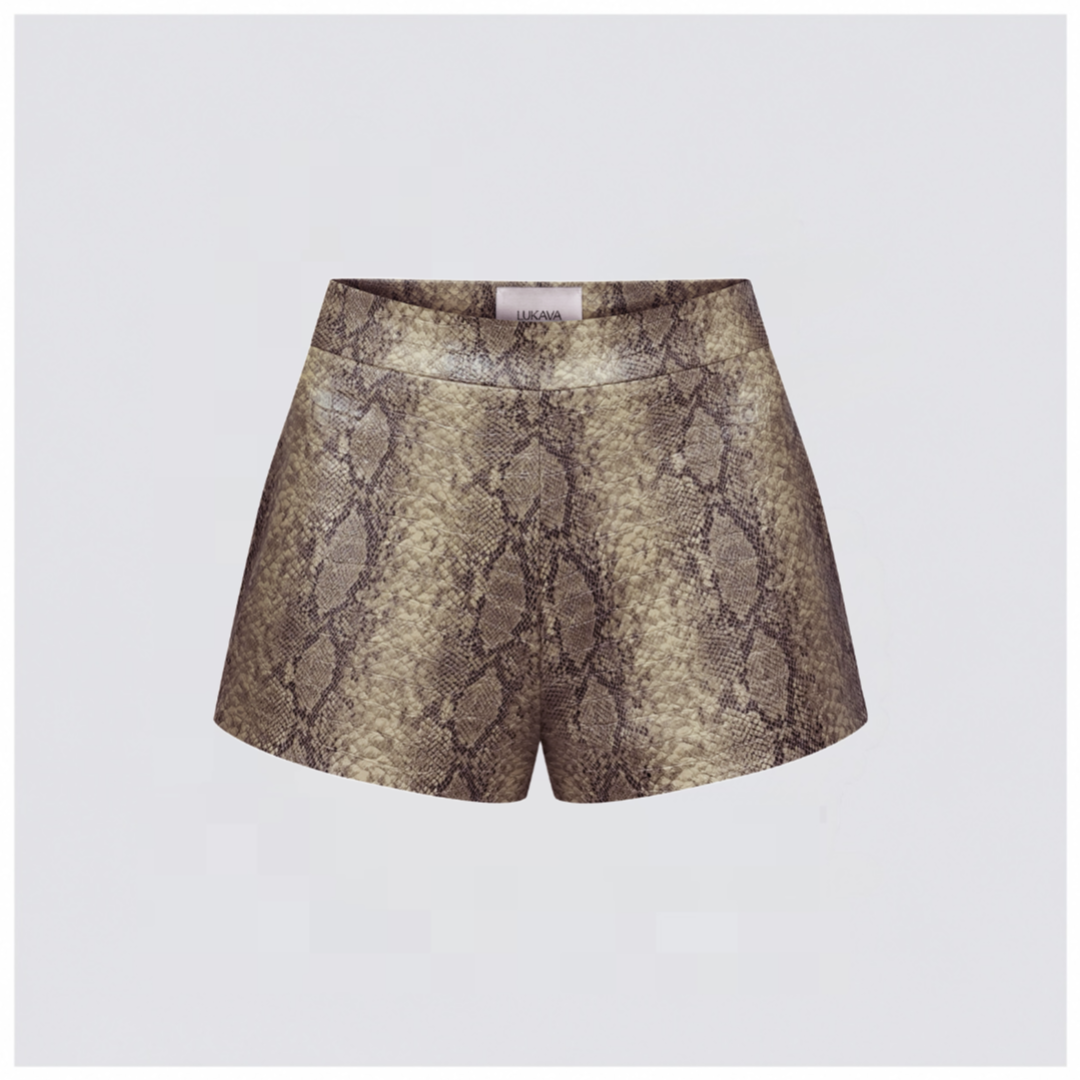 Python Leather Shorts
