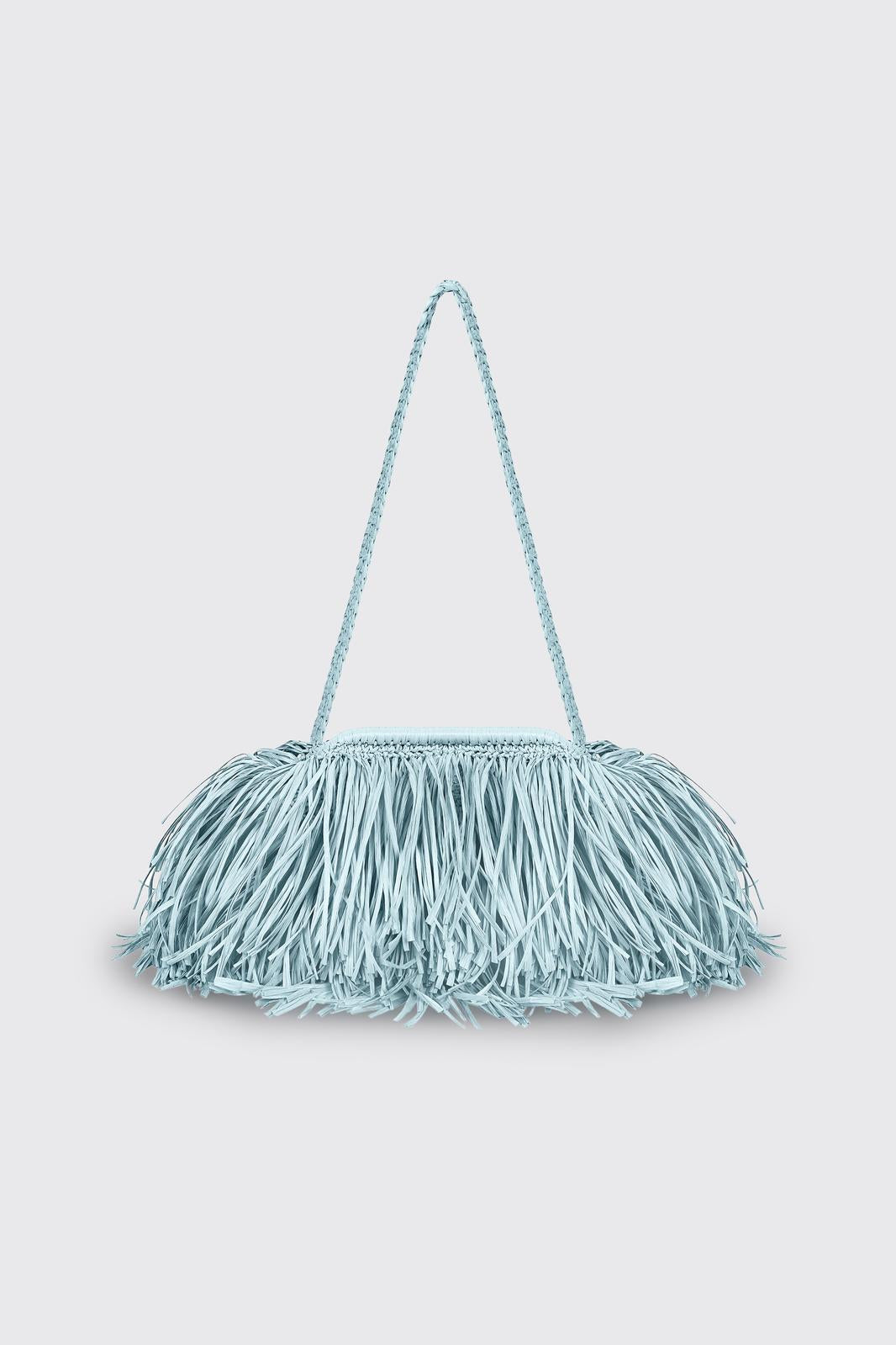 Riviera Raffia Bag Blue
