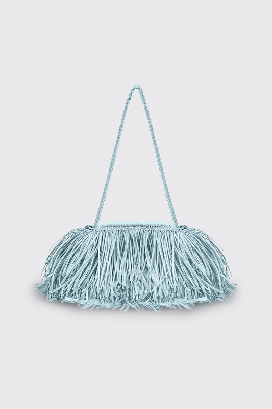 Riviera Raffia Bag Blue