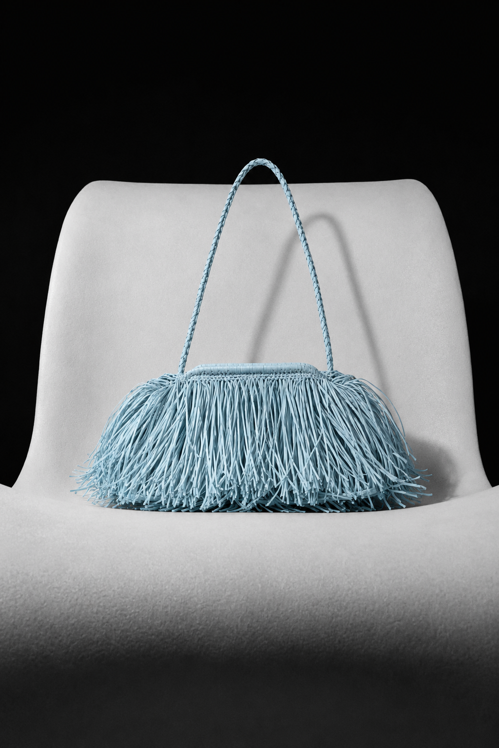 Riviera Raffia Bag Blue